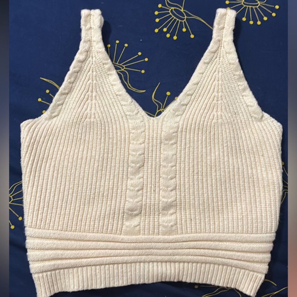 Cream Knit Women's Top